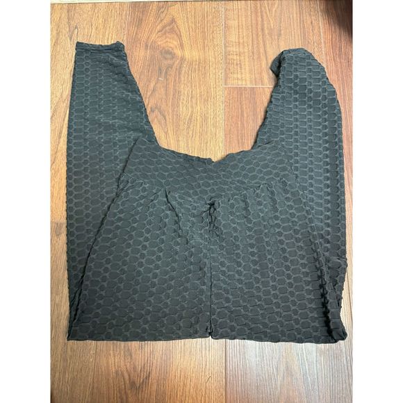 Pants - Black Waffle Leggings